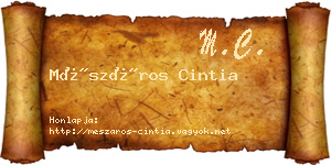 Mészáros Cintia névjegykártya
